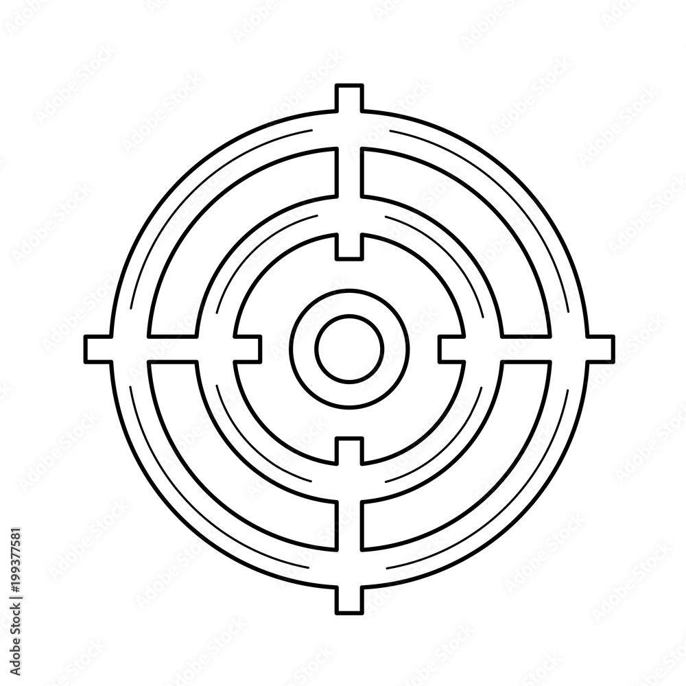 Target audience vector line icon isolated on white background. Target board line icon for infographic, website or app. Target audience vector line icon isolated on white background. Target board line icon for infographic, website or app.