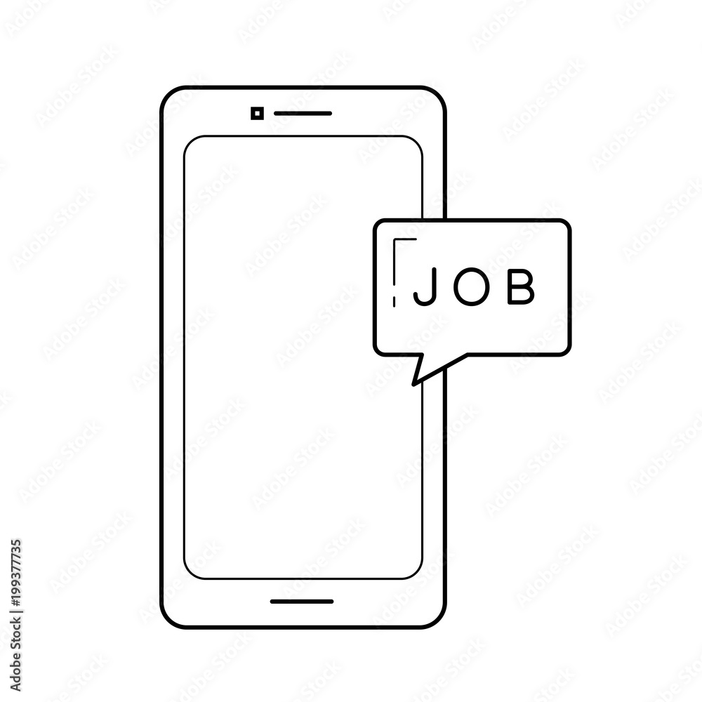 Job search vector line icon isolated on white background Job search vector line icon isolated on white background