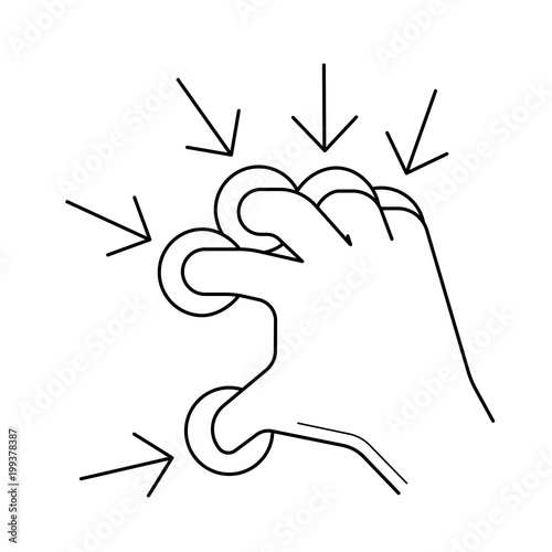 Scrunch vector line icon isolated on white background. Scrunch line icon for infographic, website or app.