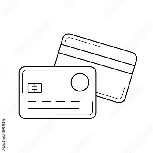 Credit card vector line icon isolated on white background. Online payment line icon for infographic, website or app. Icon designed on a grid system.