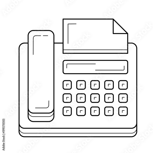 Fax machine vector line icon isolated on white background. Fax line icon for infographic, website or app. Icon designed on a grid system.