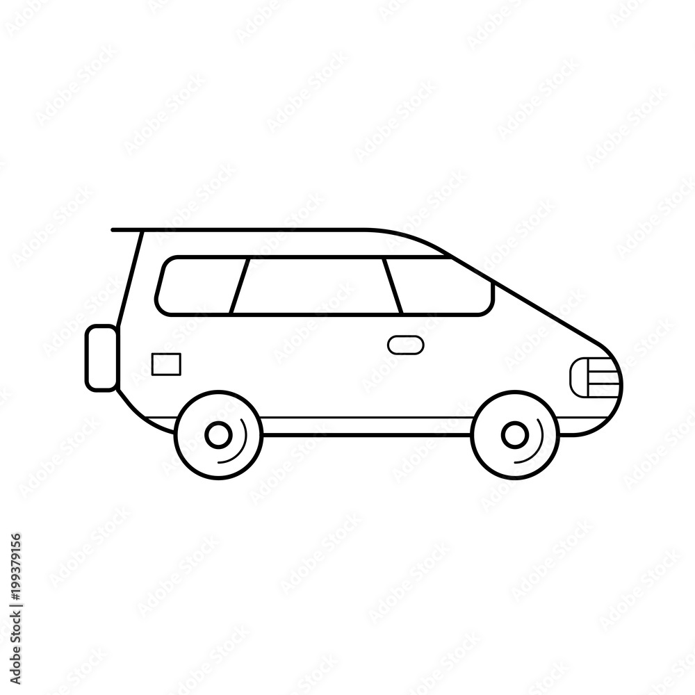 Wagon car vector line icon isolated on white background. Wagon car line icon for infographic, website or app. Icon designed on a grid system. Wagon car vector line icon isolated on white background. Wagon car line icon for infographic, website or app. Icon designed on a grid system.