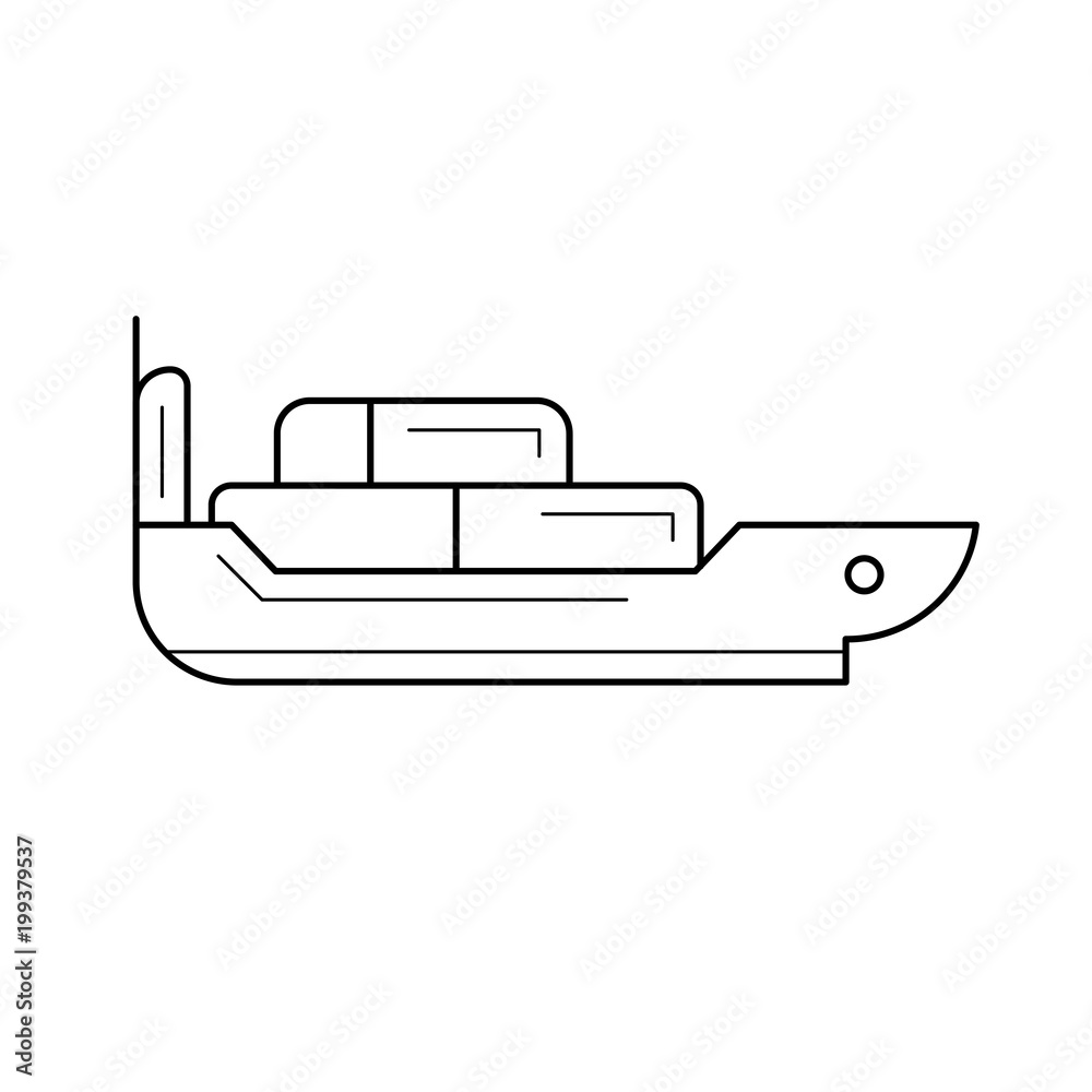 Cargo container vector line icon isolated on white background. Cargo container line icon for infographic, website or app. Icon designed on a grid system. Cargo container vector line icon isolated on white background. Cargo container line icon for infographic, website or app. Icon designed on a grid system.