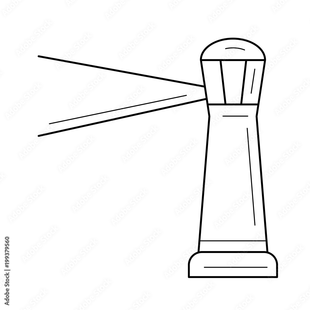 Lighthouse vector line icon isolated on white background. Lighthouse line icon for infographic, website or app. Icon designed on a grid system. Lighthouse vector line icon isolated on white background. Lighthouse line icon for infographic, website or app. Icon designed on a grid system.