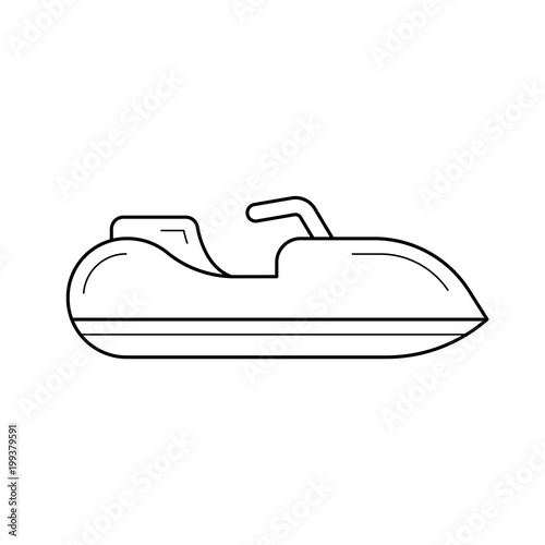 Jet ski vector line icon isolated on white background. Jet ski line icon for infographic, website or app. Icon designed on a grid system.