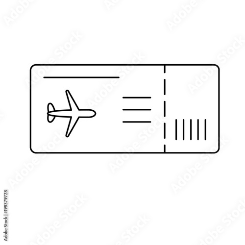 Boarding ticket vector line icon isolated on white background. Ticket line icon for infographic, website or app. Icon designed on a grid system.
