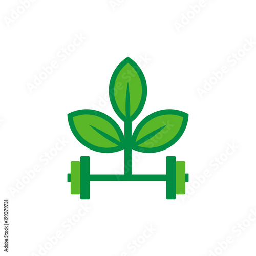 Barbell Nature Logo Icon Design