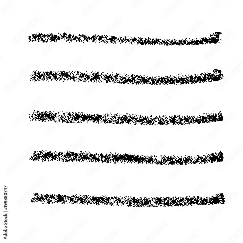 Obraz premium Brush stroke set. Chalk. Texture.