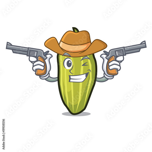 Cowboy cardamom character cartoon style