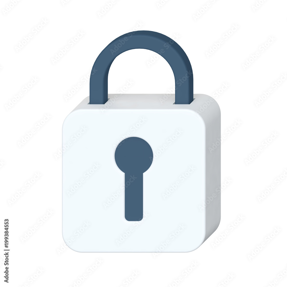 Padlock Lock Isometric Flat Icon. 3d Rendering Padlock Lock Isometric Flat Icon. 3d Rendering