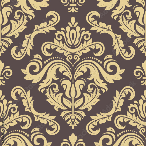 Orient vector classic pattern. Seamless abstract background with vintage golden elements. Orient background. Ornament for wallpaper and packaging