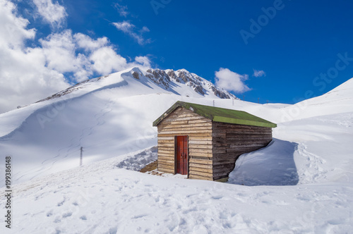 Rieti (Italy) - The summit of Monte Terminillo with snow. 2216 meters, Terminillo Mount is named the Mountain of Rome, located in Apennine range, central Italy