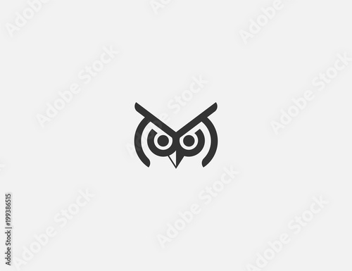 simple owl logo design template