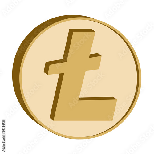 litecoin crypto currency symbol,golden coin icon