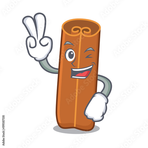 Two finger cinnamon character cartoon style