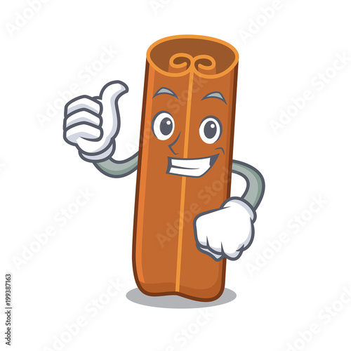 Thumbs up cinnamon character cartoon style