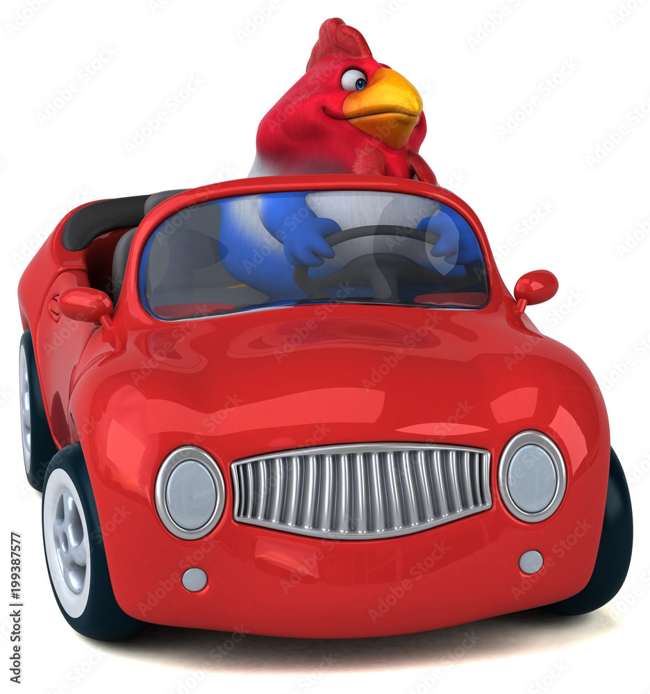 Fun chicken - 3D Illustration Fun chicken - 3D Illustration