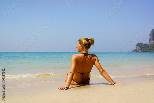 woman at the tropical beach