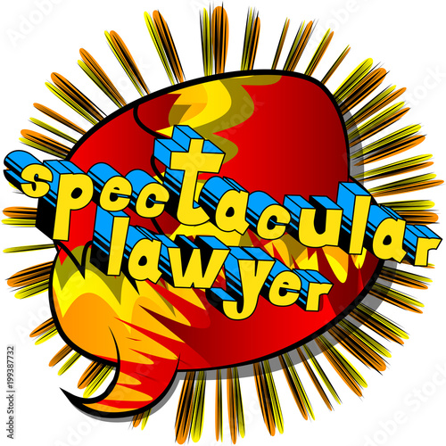 Spectacular Lawyer - Comic book style phrase on abstract background.