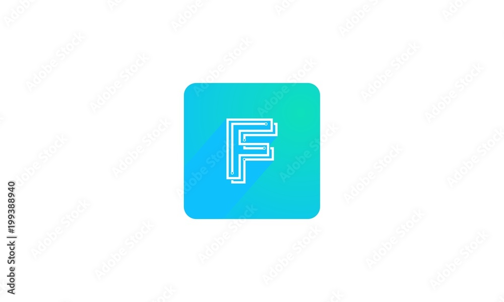 Modern Initial Letter F with digital wire link for futuristic internet connection logo design, Letter F Circuit Line Logo Design Modern Initial Letter F with digital wire link for futuristic internet connection logo design, Letter F Circuit Line Logo Design