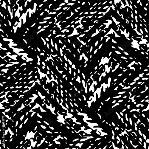 Black and White Seamless Ethnic Boho Pattern. Ikat. Background for Surface Design