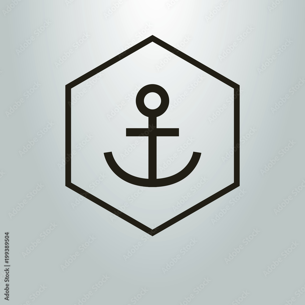 black-and-white logo of a simple flat anchor black-and-white logo of a simple flat anchor
