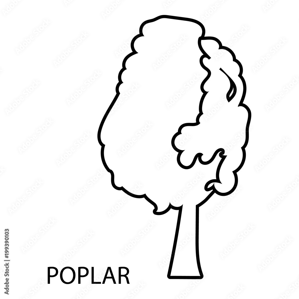Poplar icon, outline style