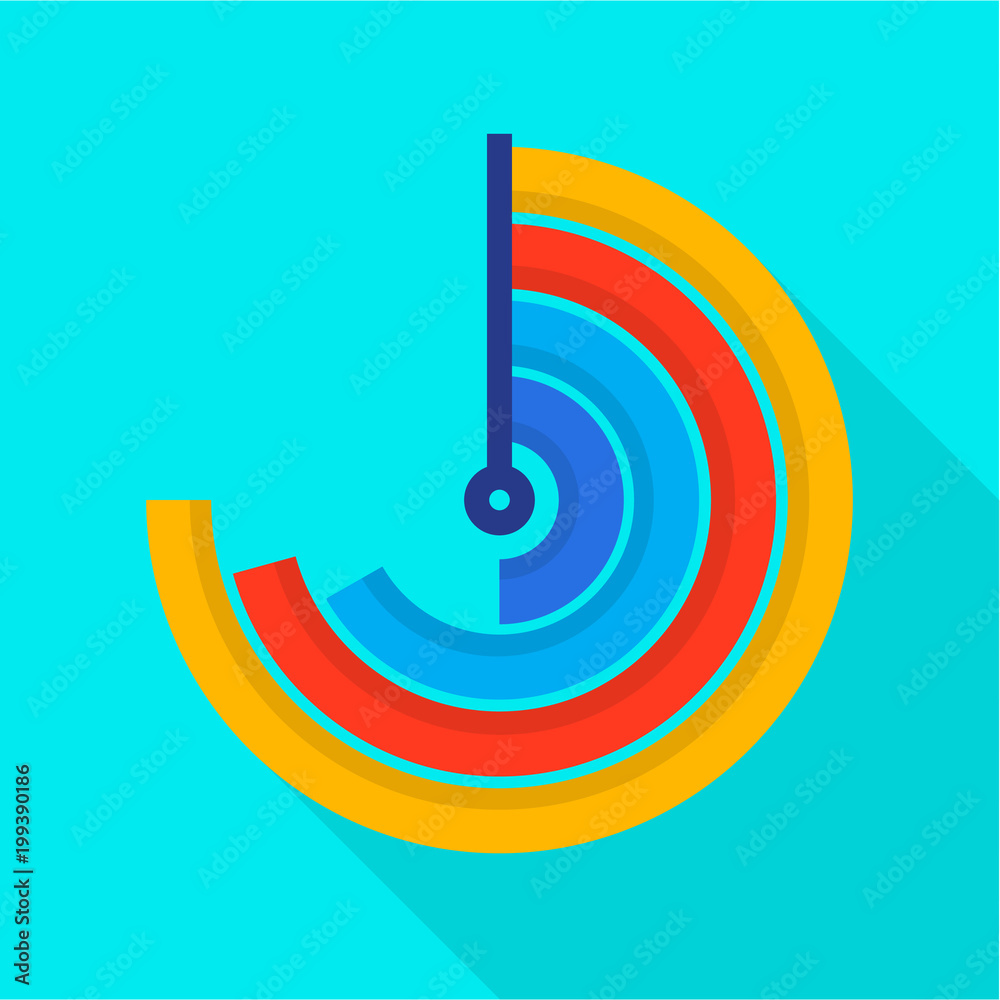Semi circle diagram icon, flat style Semi circle diagram icon, flat style