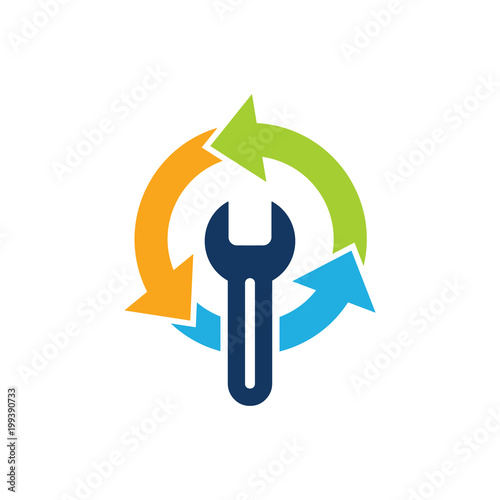 Recycle Repair Logo Icon Design