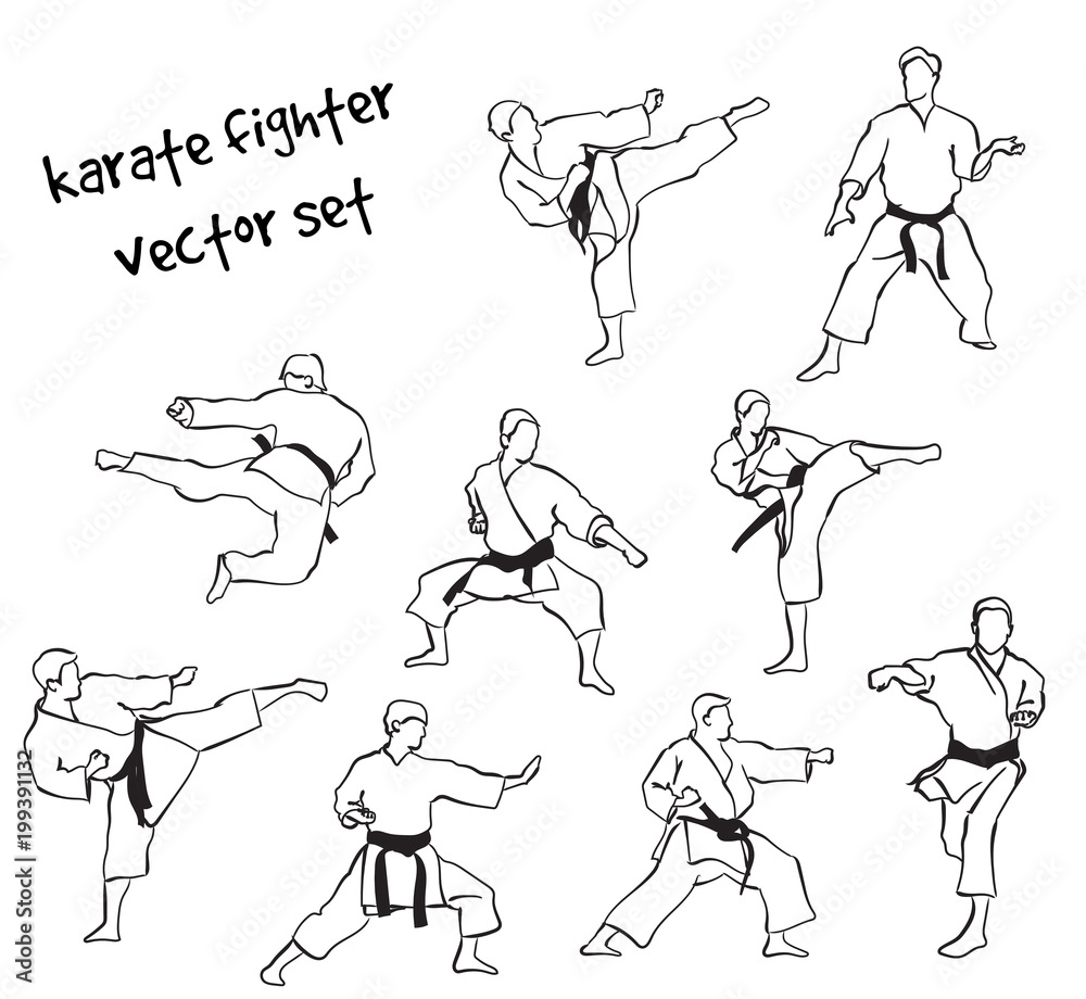 silhouettes of karate fighters silhouettes of karate fighters