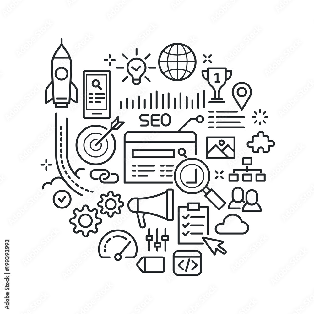 SEO conceptual illustration SEO conceptual illustration