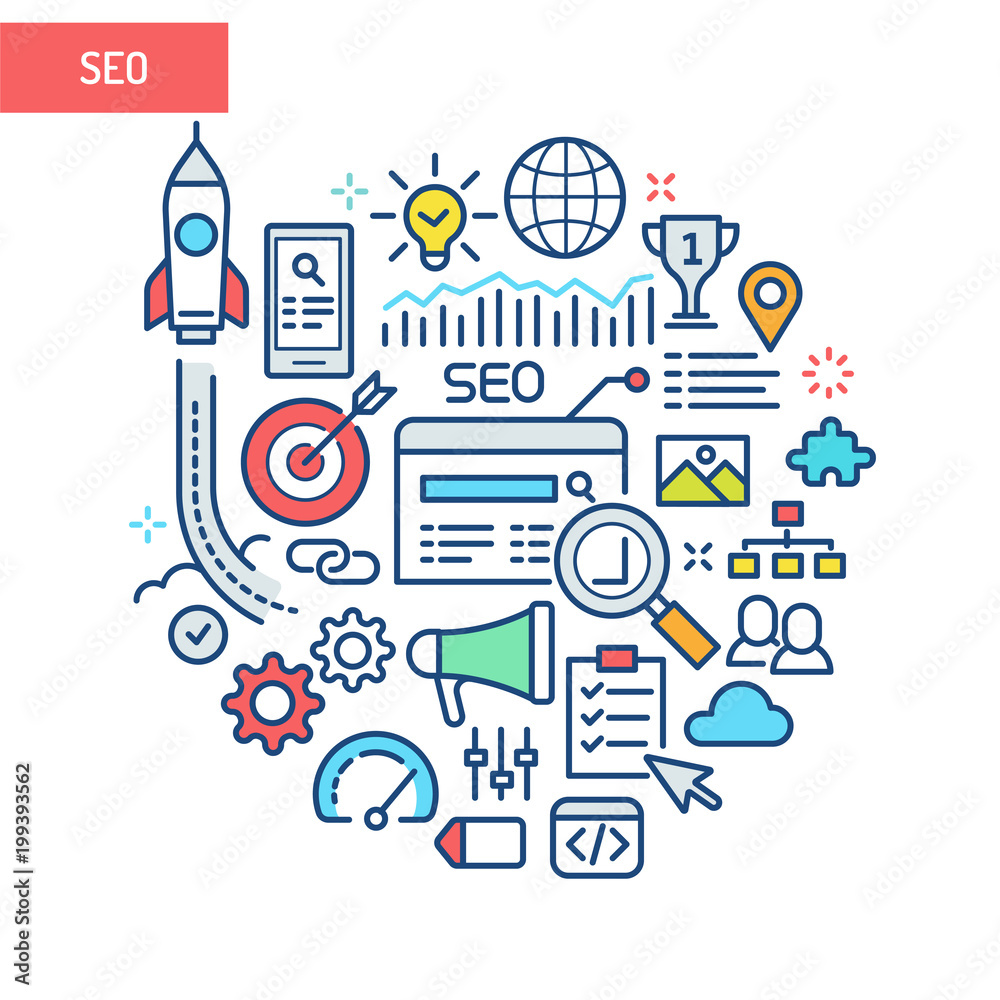 SEO conceptual illustration SEO conceptual illustration