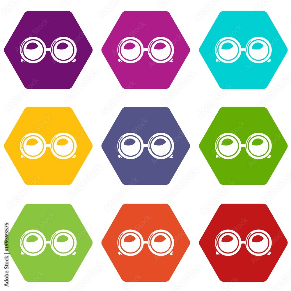 Spectacles icons set 9 vector Spectacles icons set 9 vector