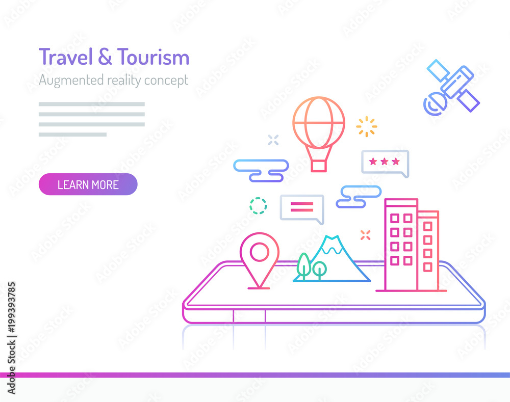 Augmented Reality Concept - Travel & Tourism Augmented Reality Concept - Travel & Tourism