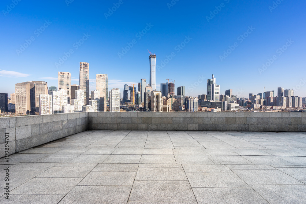 Obraz premium empty floor with modern building