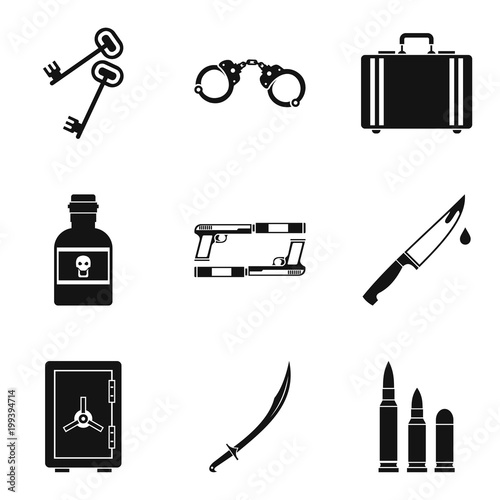 Importunity icons set, simple style