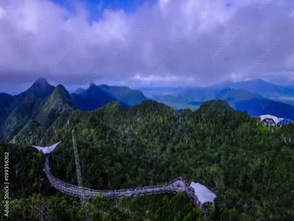 time lapse of sky bridge Langkawi Malaysia