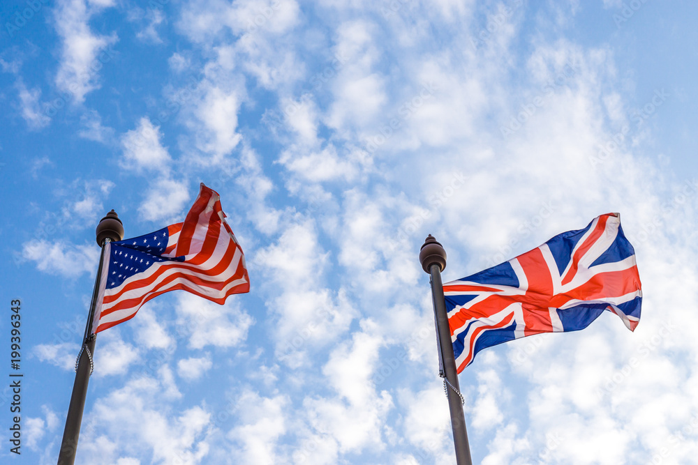 Obraz premium national flags with blue sky