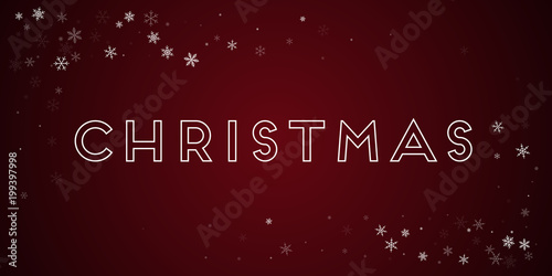 Christmas greeting card. Sparse snowfall background. Sparse snowfall on red background.pretty vector illustration.