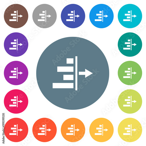 Decrease right indentation of content flat white icons on round color backgrounds