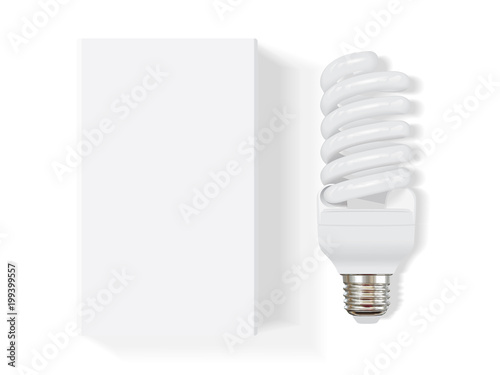 fluorescent lamp with cardboard package top view