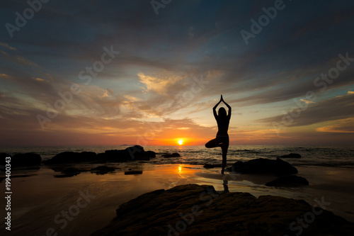 Thai sunset yoga on Kradan photo