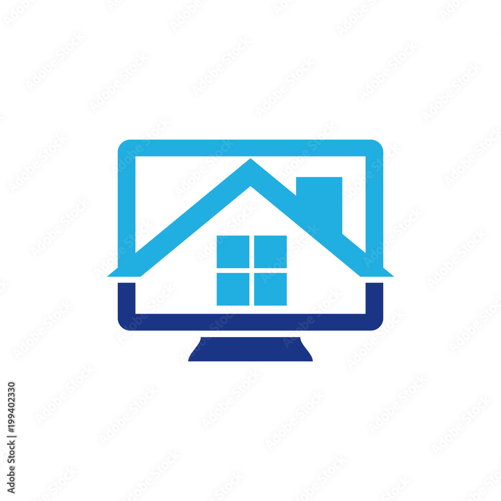 Computer House Logo Icon Design Computer House Logo Icon Design