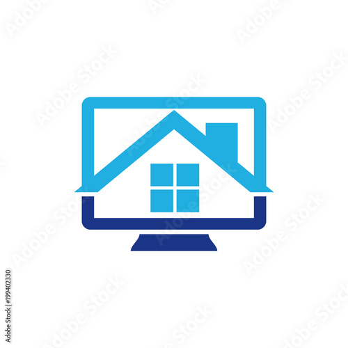 Computer House Logo Icon Design