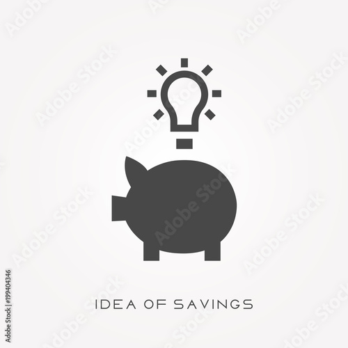 Silhouette icon idea of savings