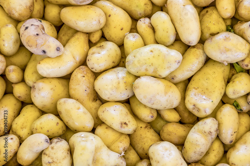  fresh potatos at the market