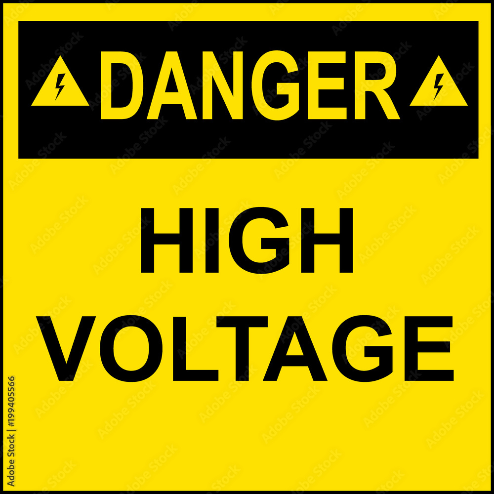 Fototapeta Señal de peligro: Alto voltaje o descarga eléctrica