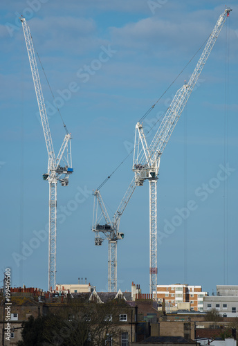 Cranes - Construction - Construction Site - Building. New Hospital under construction, Brighton, East Sussex, UK