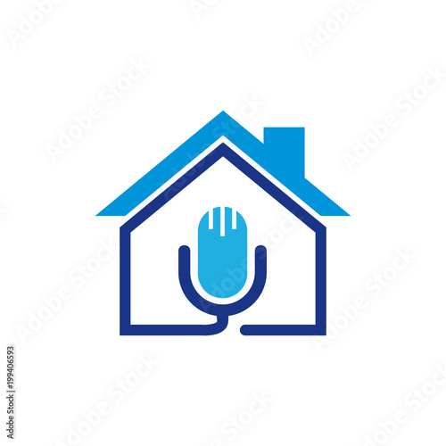 Podcast House Logo Icon Design