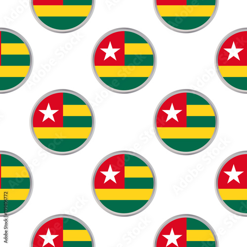 Seamless pattern from the circles with flag of Togolese Republic. Free Download Seamless pattern from the circles with flag of Togolese Republic. - GFXLoad